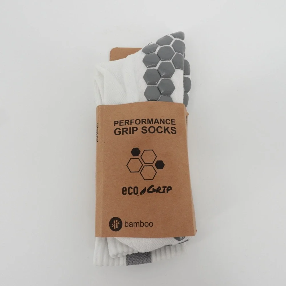 Legend Eco-Grip Train Bamboo Performance Grip Socks White Men 10-12.5 NEW